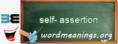 WordMeaning blackboard for self-assertion